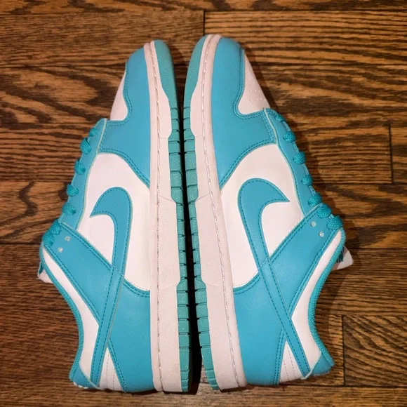 Nike Dunk Low Next Nature Shoes White and Turquoise Sz 9 - Picture 3 of 7